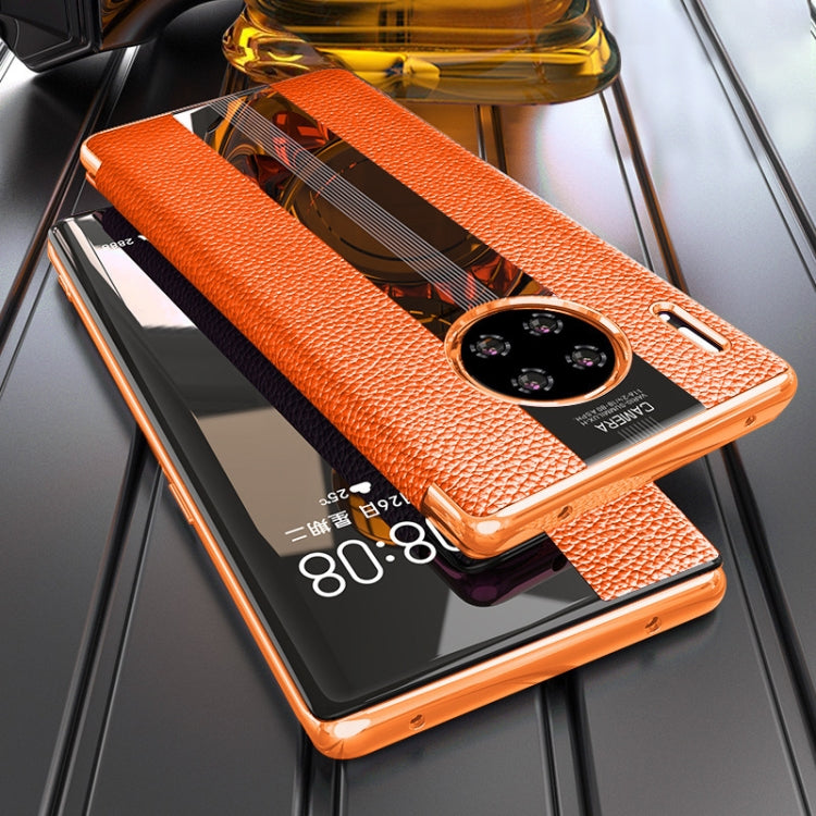 For Huawei Mate 30 Pro Genuine Leather Smart Shckproof Horizontal Flip Case