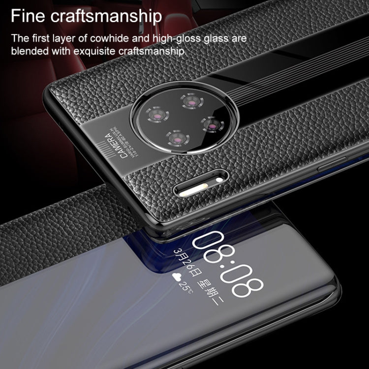 For Huawei Mate 30 Pro Genuine Leather Smart Shckproof Horizontal Flip Case