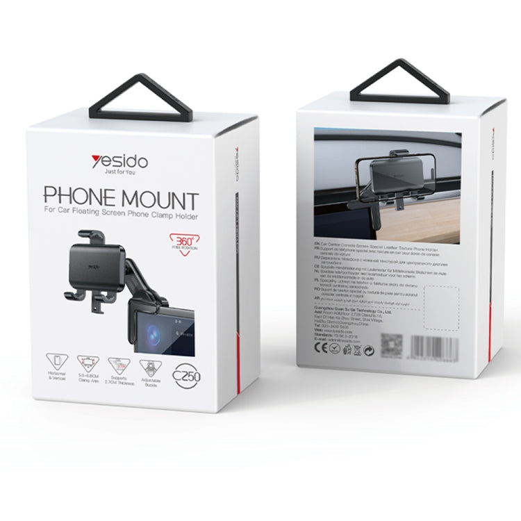 Yesido C250 Phone Clamp Holder For Car Floating Screen - Black