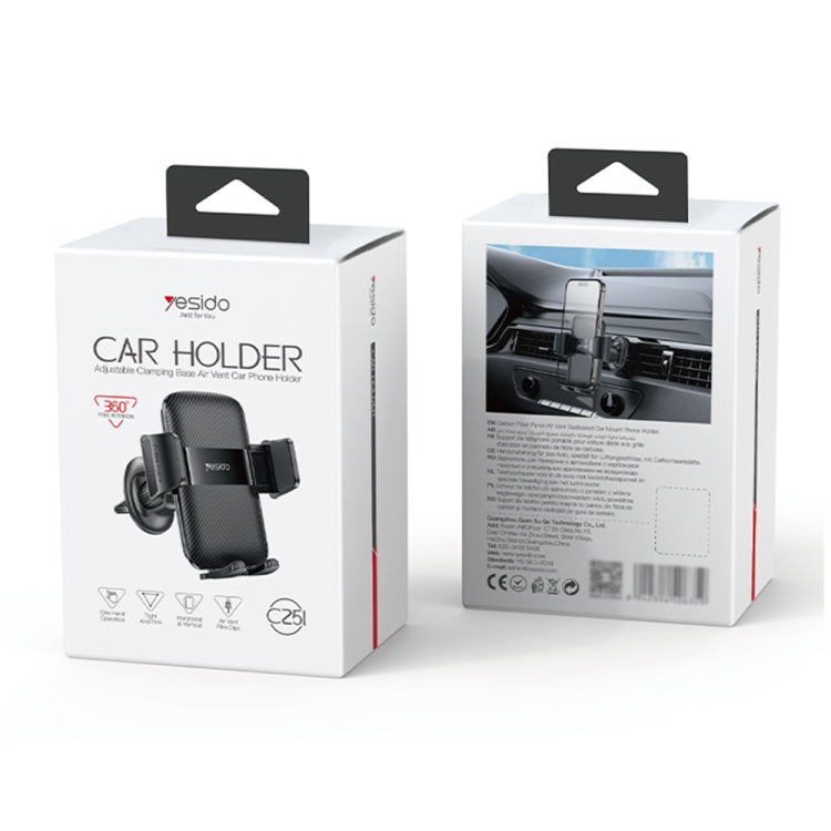 Yesido C251 Car Air Outlet Gravity Clamp Mobile Phone Holder - Black