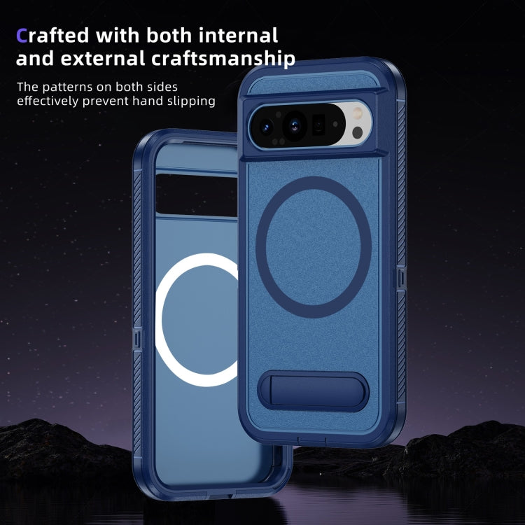 For Google Pixel 9 Pro Guard MagSafe Holder Matte PC Hybrid TPU Phone Case