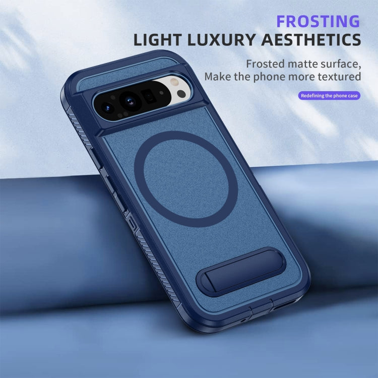 For Google Pixel 9 Pro Guard MagSafe Holder Matte PC Hybrid TPU Phone Case