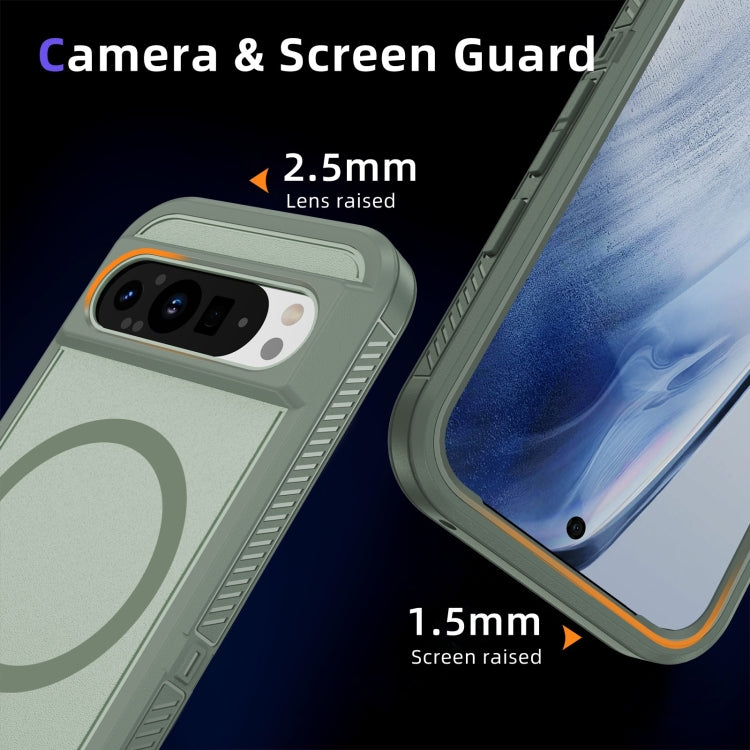 For Google Pixel 9 Pro Guard MagSafe Holder Matte PC Hybrid TPU Phone Case