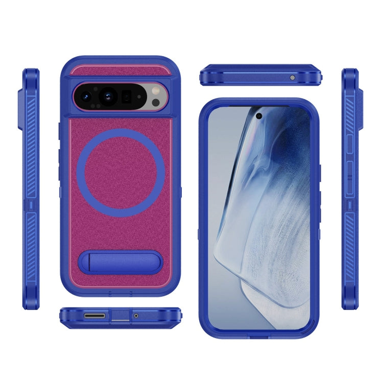 For Google Pixel 9 Pro Guard MagSafe Holder Matte PC Hybrid TPU Phone Case
