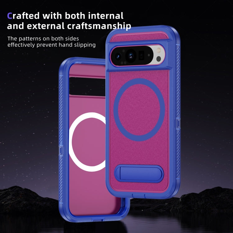 For Google Pixel 9 Pro Guard MagSafe Holder Matte PC Hybrid TPU Phone Case