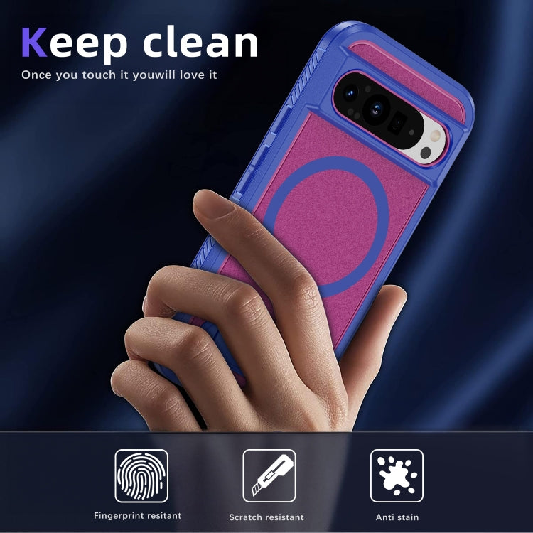 For Google Pixel 9 Pro Guard MagSafe Holder Matte PC Hybrid TPU Phone Case