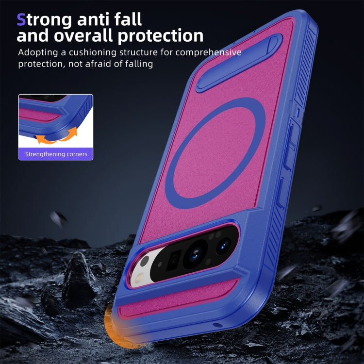 For Google Pixel 9 Pro Guard MagSafe Holder Matte PC Hybrid TPU Phone Case