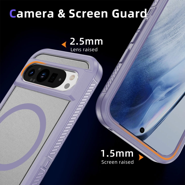 For Google Pixel 9 Pro Guard MagSafe Holder Matte PC Hybrid TPU Phone Case