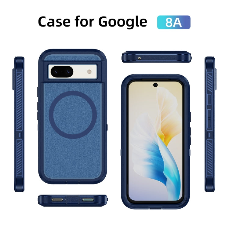 For Google Pixel 8a Guard MagSafe Holder Matte PC Hybrid TPU Phone Case