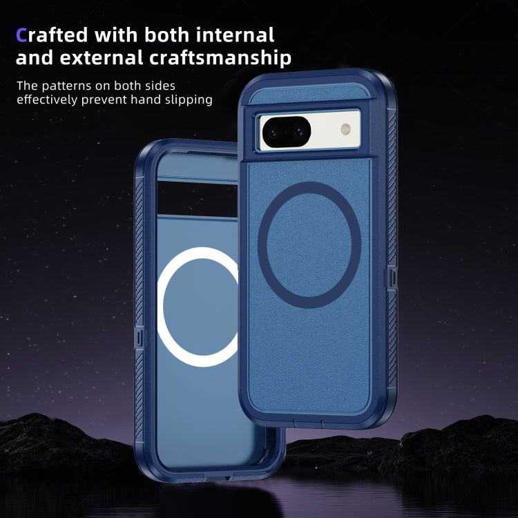 For Google Pixel 8a Guard MagSafe Holder Matte PC Hybrid TPU Phone Case