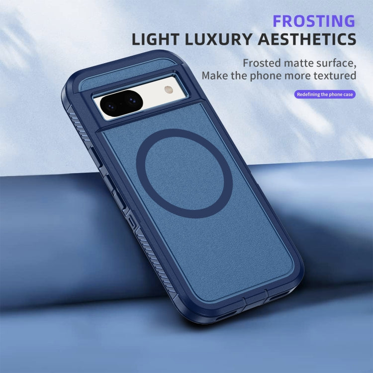 For Google Pixel 8a Guard MagSafe Holder Matte PC Hybrid TPU Phone Case