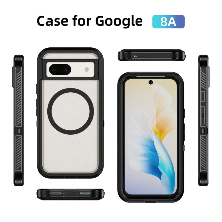 For Google Pixel 8a Guard MagSafe Holder Matte PC Hybrid TPU Phone Case