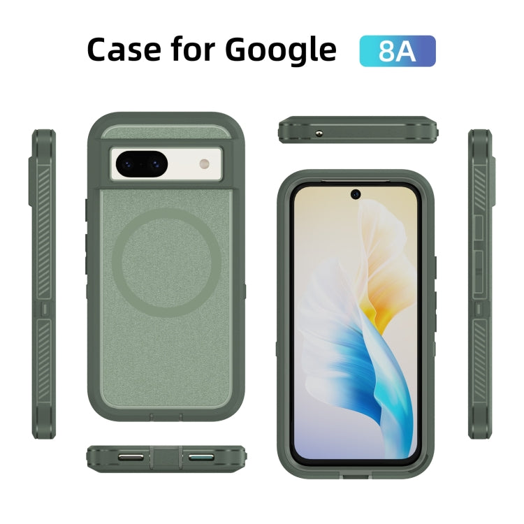 For Google Pixel 8a Guard MagSafe Holder Matte PC Hybrid TPU Phone Case