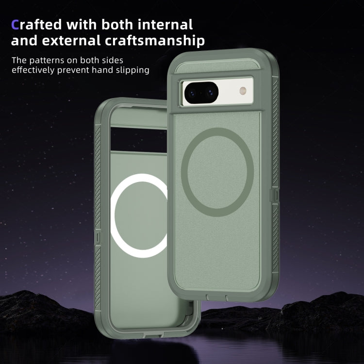 For Google Pixel 8a Guard MagSafe Holder Matte PC Hybrid TPU Phone Case