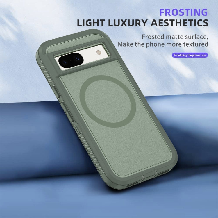 For Google Pixel 8a Guard MagSafe Holder Matte PC Hybrid TPU Phone Case