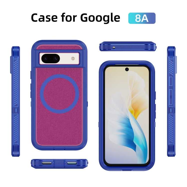 For Google Pixel 8a Guard MagSafe Holder Matte PC Hybrid TPU Phone Case
