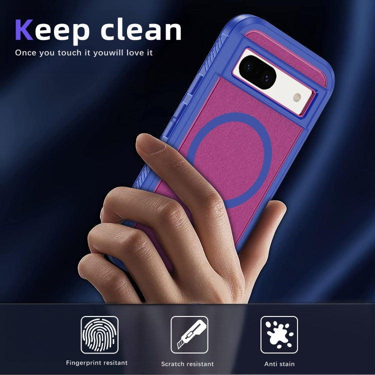 For Google Pixel 8a Guard MagSafe Holder Matte PC Hybrid TPU Phone Case