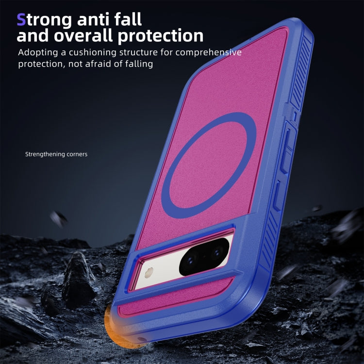 For Google Pixel 8a Guard MagSafe Holder Matte PC Hybrid TPU Phone Case