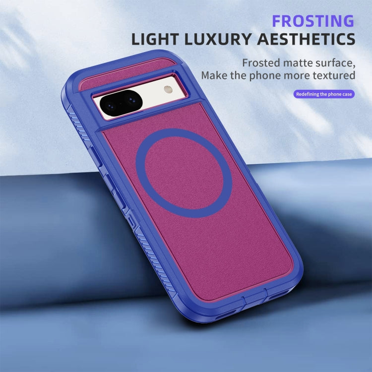 For Google Pixel 8a Guard MagSafe Holder Matte PC Hybrid TPU Phone Case