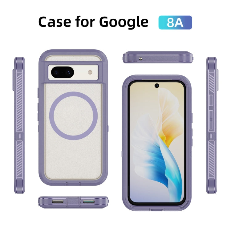 For Google Pixel 8a Guard MagSafe Holder Matte PC Hybrid TPU Phone Case
