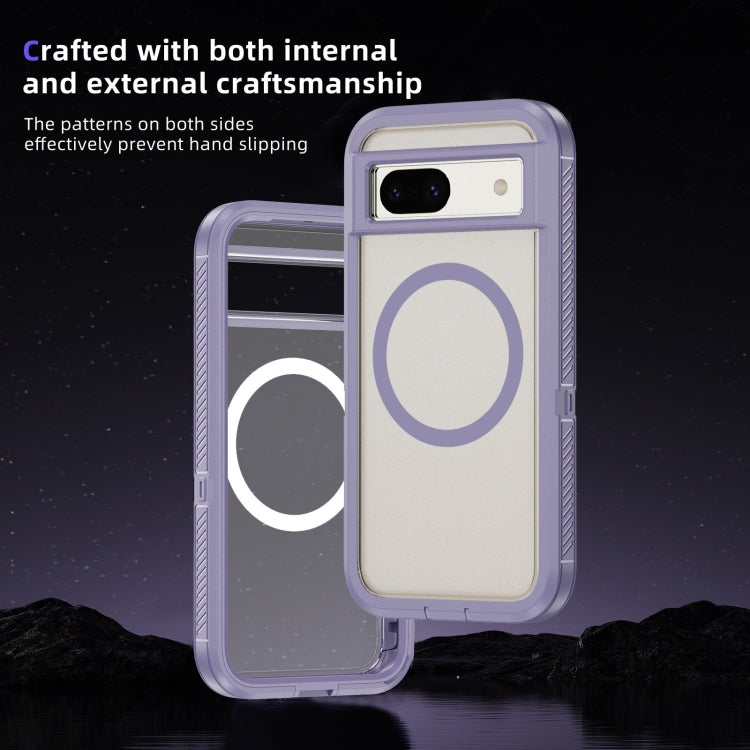 For Google Pixel 8a Guard MagSafe Holder Matte PC Hybrid TPU Phone Case