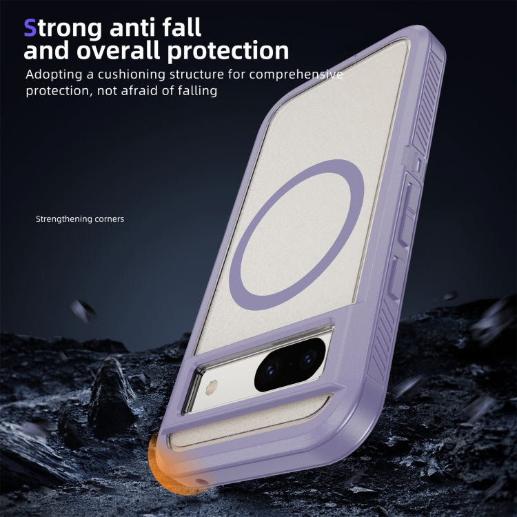 For Google Pixel 8a Guard MagSafe Holder Matte PC Hybrid TPU Phone Case