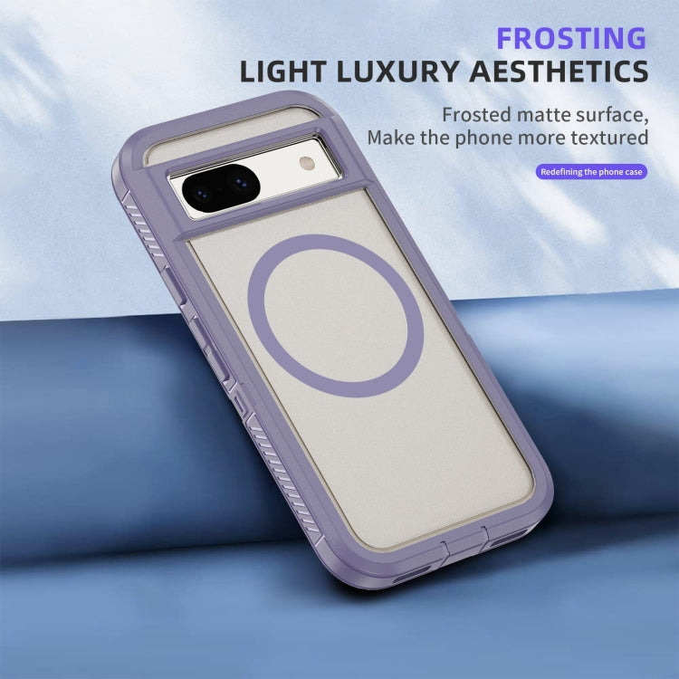 For Google Pixel 8a Guard MagSafe Holder Matte PC Hybrid TPU Phone Case