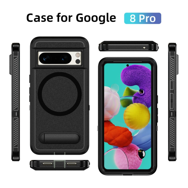 For Google Pixel 8 Pro Guard MagSafe Holder Matte PC Hybrid TPU Phone Case