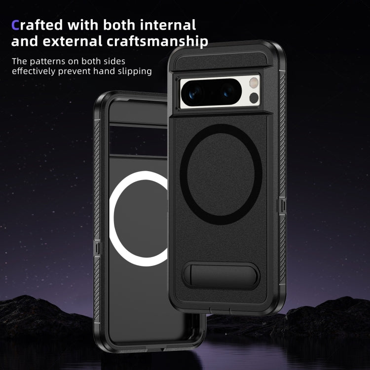 For Google Pixel 8 Pro Guard MagSafe Holder Matte PC Hybrid TPU Phone Case