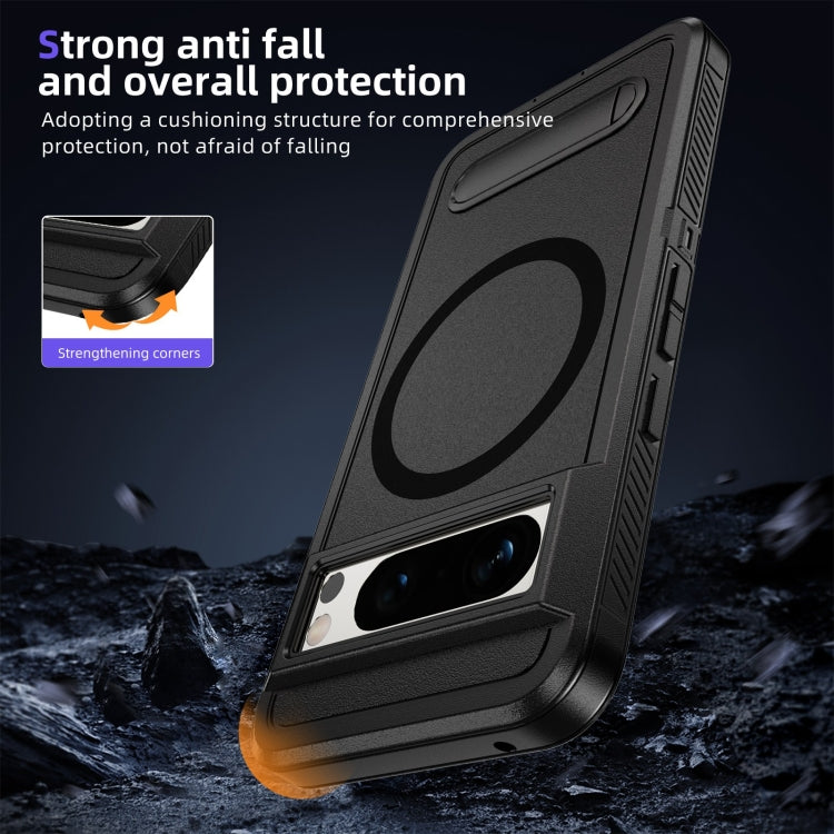 For Google Pixel 8 Pro Guard MagSafe Holder Matte PC Hybrid TPU Phone Case