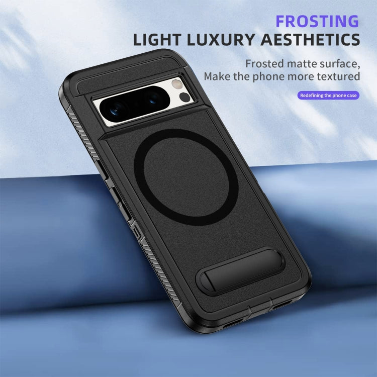 For Google Pixel 8 Pro Guard MagSafe Holder Matte PC Hybrid TPU Phone Case