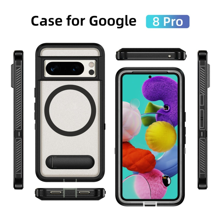 For Google Pixel 8 Pro Guard MagSafe Holder Matte PC Hybrid TPU Phone Case