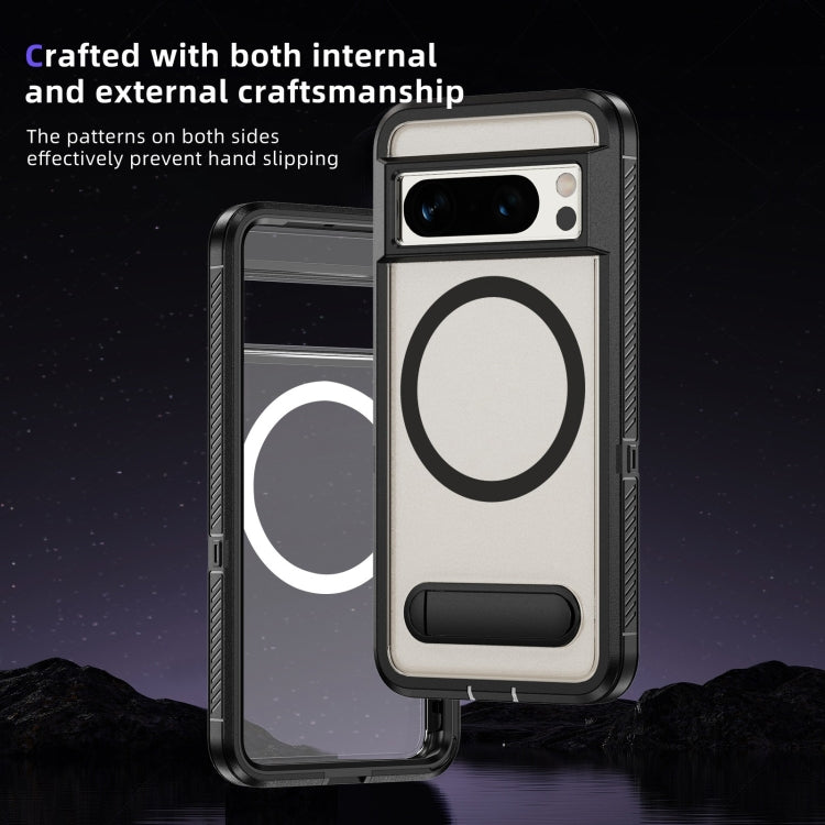 For Google Pixel 8 Pro Guard MagSafe Holder Matte PC Hybrid TPU Phone Case