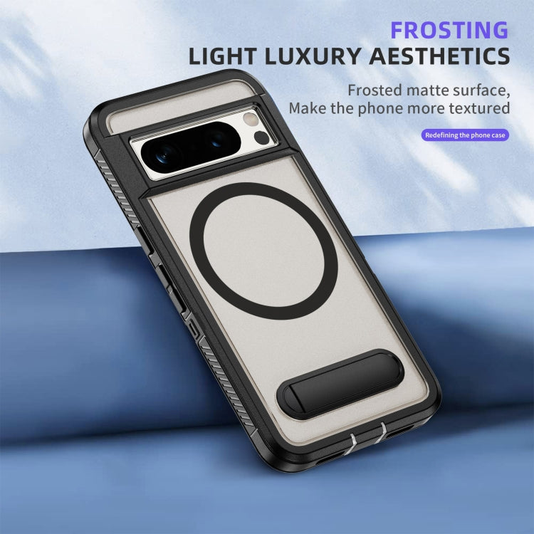For Google Pixel 8 Pro Guard MagSafe Holder Matte PC Hybrid TPU Phone Case