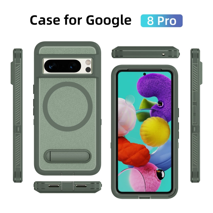 For Google Pixel 8 Pro Guard MagSafe Holder Matte PC Hybrid TPU Phone Case