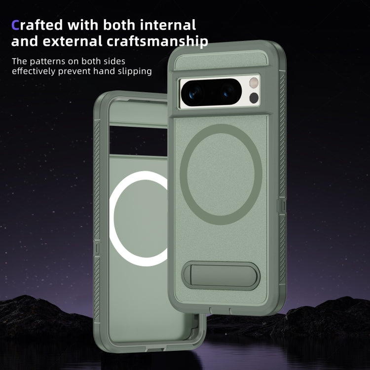 For Google Pixel 8 Pro Guard MagSafe Holder Matte PC Hybrid TPU Phone Case