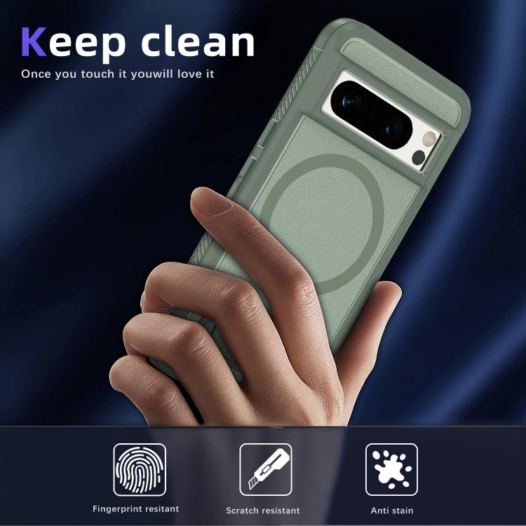 For Google Pixel 8 Pro Guard MagSafe Holder Matte PC Hybrid TPU Phone Case
