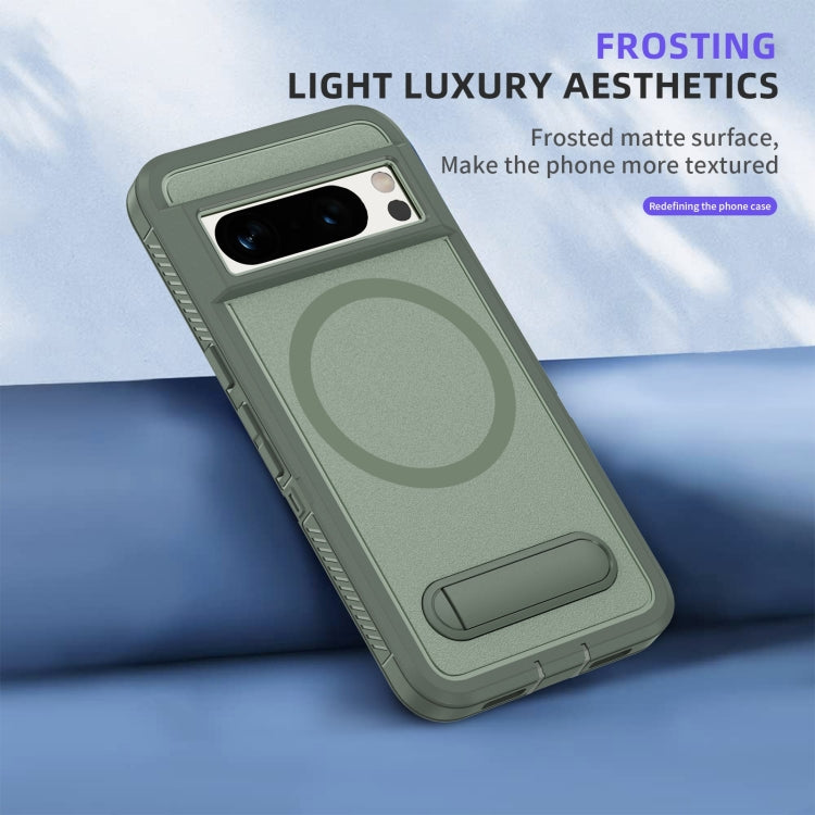 For Google Pixel 8 Pro Guard MagSafe Holder Matte PC Hybrid TPU Phone Case