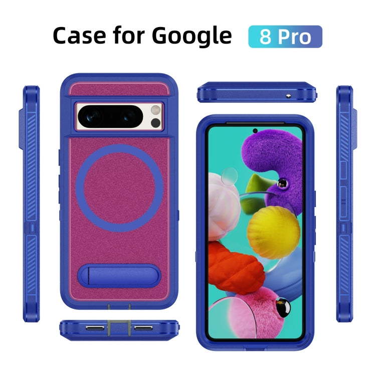 For Google Pixel 8 Pro Guard MagSafe Holder Matte PC Hybrid TPU Phone Case