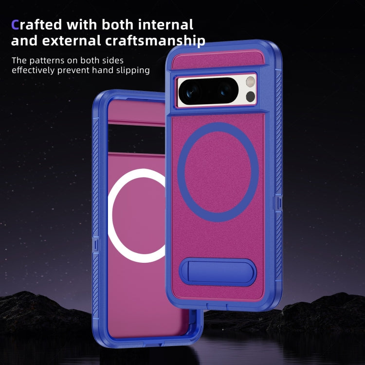 For Google Pixel 8 Pro Guard MagSafe Holder Matte PC Hybrid TPU Phone Case