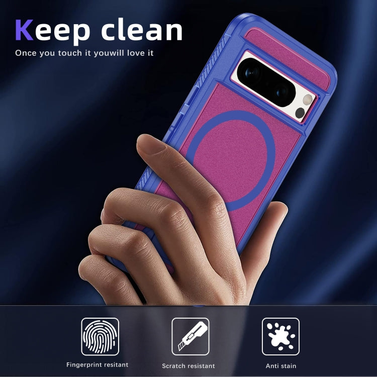For Google Pixel 8 Pro Guard MagSafe Holder Matte PC Hybrid TPU Phone Case