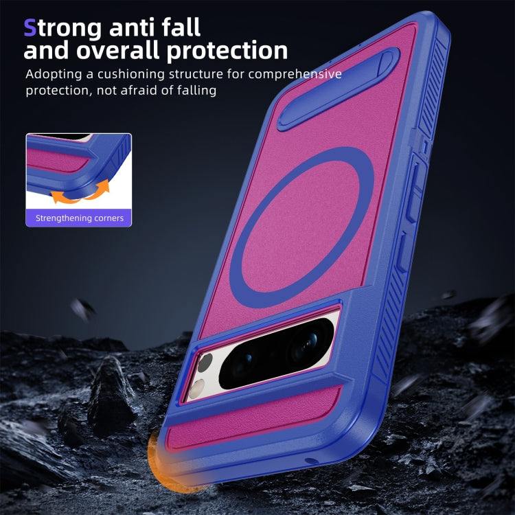 For Google Pixel 8 Pro Guard MagSafe Holder Matte PC Hybrid TPU Phone Case