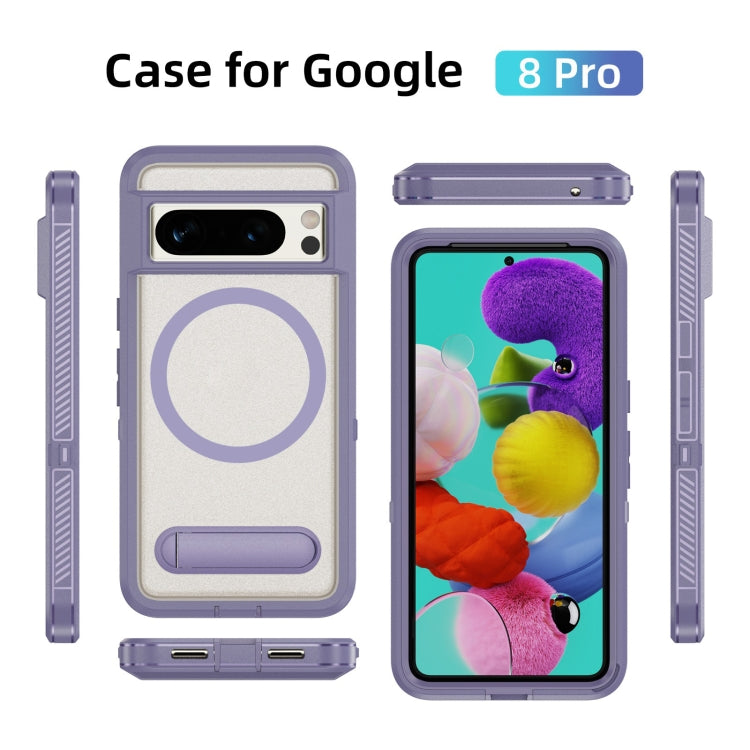 For Google Pixel 8 Pro Guard MagSafe Holder Matte PC Hybrid TPU Phone Case