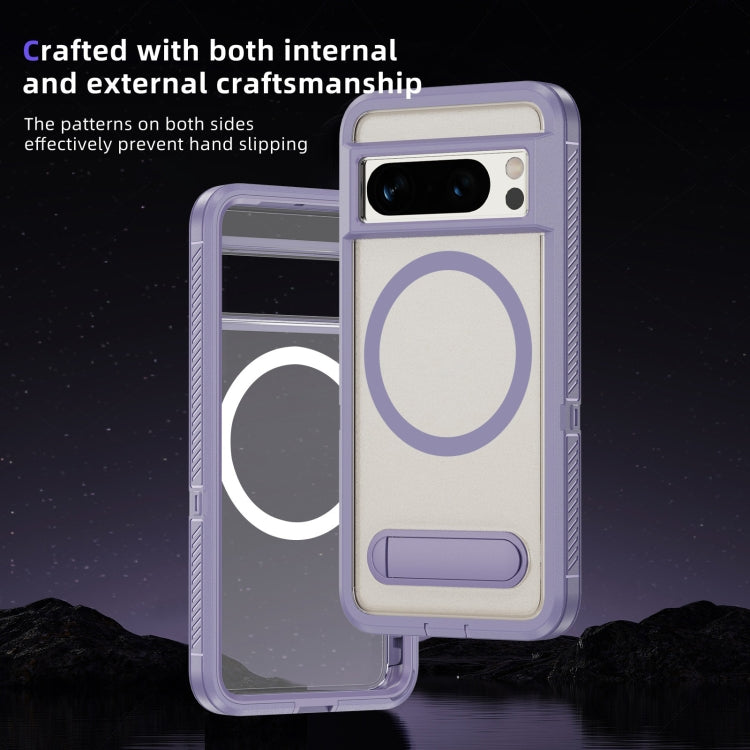 For Google Pixel 8 Pro Guard MagSafe Holder Matte PC Hybrid TPU Phone Case