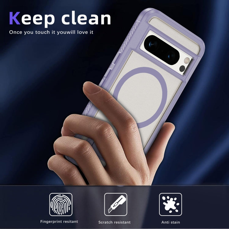 For Google Pixel 8 Pro Guard MagSafe Holder Matte PC Hybrid TPU Phone Case