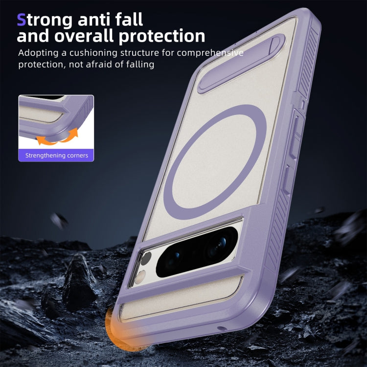 For Google Pixel 8 Pro Guard MagSafe Holder Matte PC Hybrid TPU Phone Case