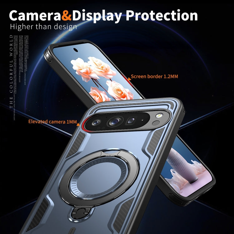 For Google Pixel 9 / 9 Pro PC Hybrid TPU Armor MagSafe Ring Holder Phone Case