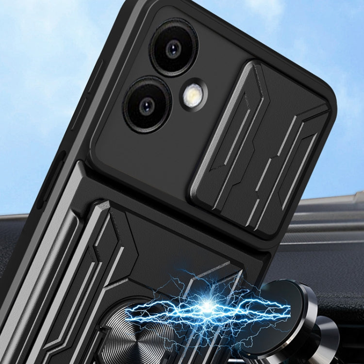 For Samsung Galaxy A06 4G Sliding Camshield TPU+PC Phone Case with Card Slot