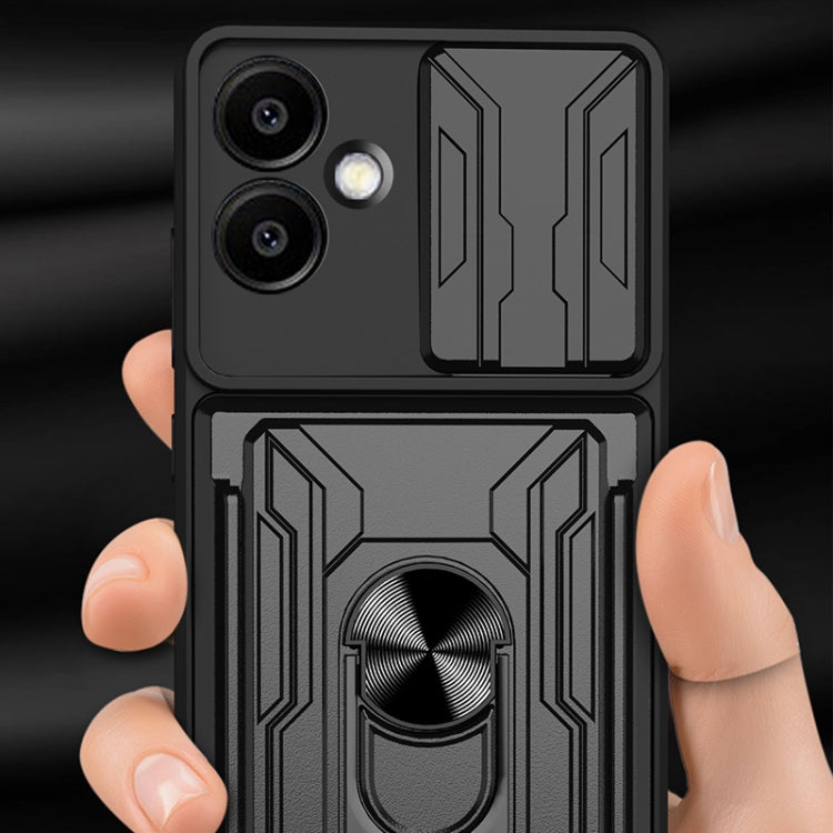 For Samsung Galaxy A06 4G Sliding Camshield TPU+PC Phone Case with Card Slot