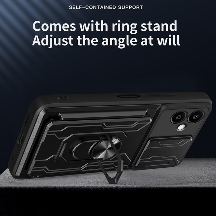 For Samsung Galaxy A06 4G Sliding Camshield TPU+PC Phone Case with Card Slot